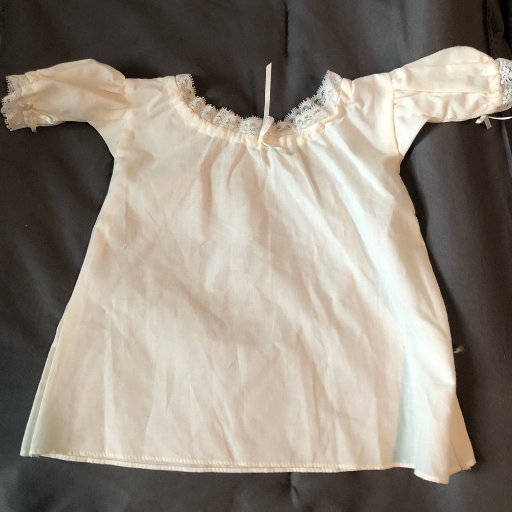 Vintage Bitty Baby White Lace-Trim Shift Dress